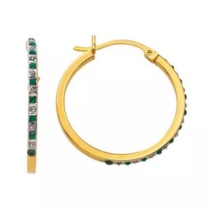 Emerald Hoop Earrings